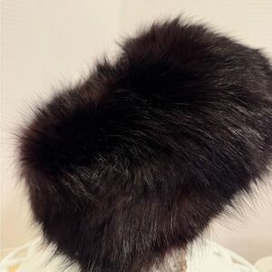 Vintage Schiaparelli Beaver Fur Pillbox Hat Satin Lined Russian Styled
